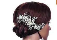 Factory directely sale  Leaf  Imitation Pearl   Bridal Hair Combs Hairpin Wedding Hair Accessories Hair Jewelry