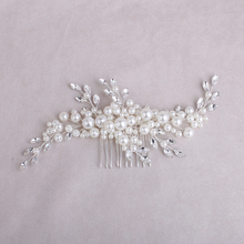 Factory directely sale Leaf Imitation Pearl Bridal Hair Combs Hairpin Wedding Hair Accessories Hair Jewelry