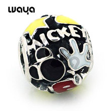 WAYA 925 Sterling Silver Mickey Mania Best of Mickey European Floating Charm Beads for DIY Bracelet Charms Free Shipping