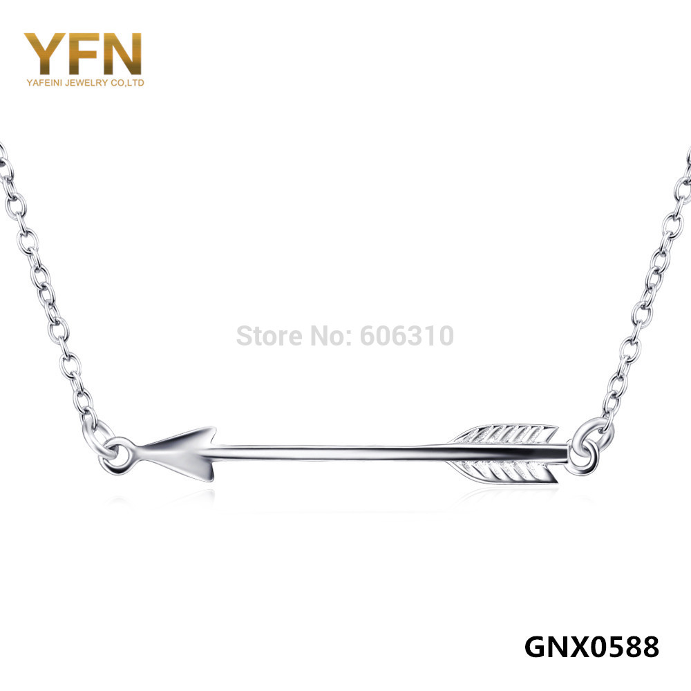 GNX0588 New 2015 Promotion Genuine 925 Sterling Silver Jewelry The Arrow of Cupid Pendant Necklace Valentine