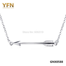 GNX0588 New 2015 Promotion Genuine 925 Sterling Silver Jewelry The Arrow of Cupid Pendant Necklace Valentine’s Gift For Women