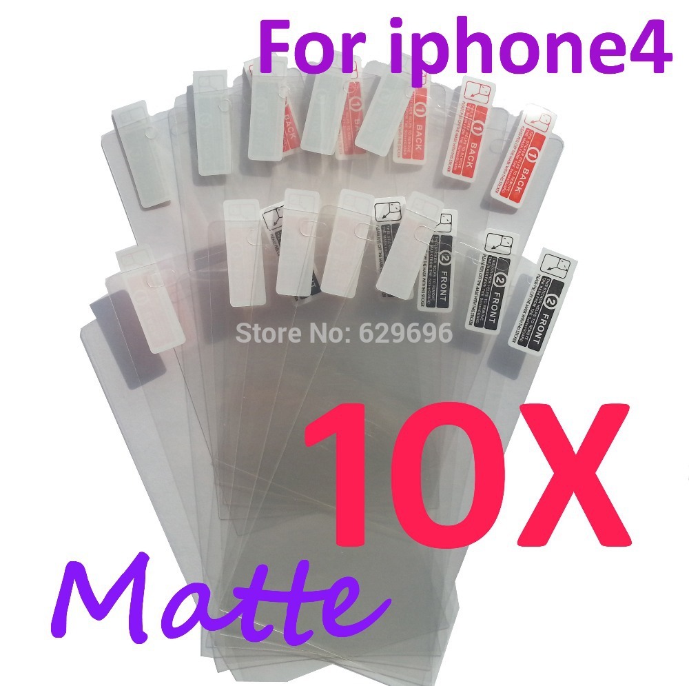 10pcs Matte screen protector anti glare phone bags cases protective film For Apple iphone4 4S