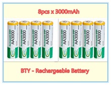 100% New Really BTY Brand High Perfomance Promotion 1.2V 3000mAh Rechargeable AA Battery,Free Shipping 4PCS/LOT
