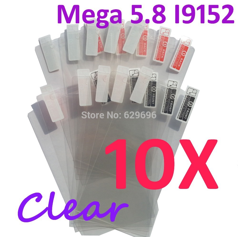 10pcs Ultra Clear screen protector anti glare phone bags cases protective film For Samsung Galaxy Mega