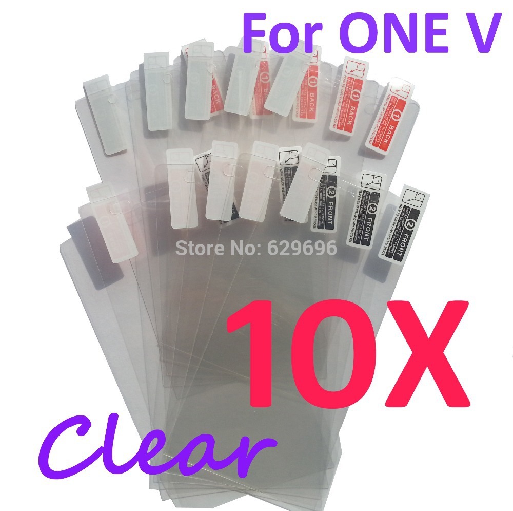 10pcs Ultra Clear screen protector anti glare phone bags cases protective film For HTC One V