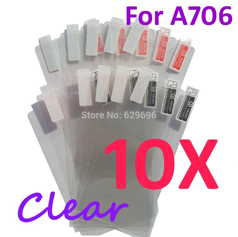 10pcs Ultra Clear screen protector anti glare phone bags cases protective film For Lenovo A706