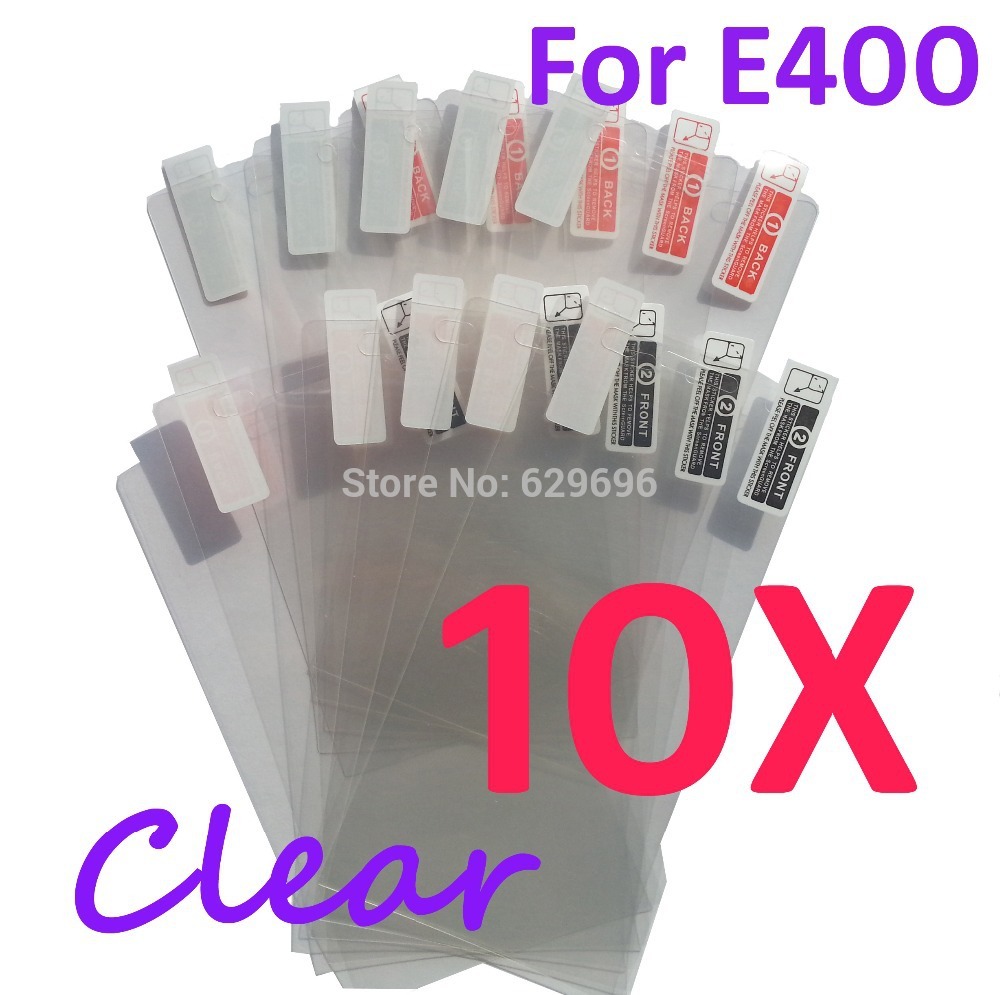 10pcs Ultra Clear screen protector anti glare phone bags cases protective film For LG E400 Optimus