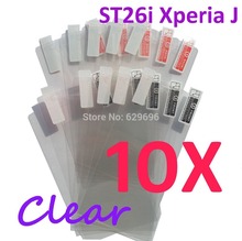 10pcs Ultra Clear screen protector anti glare phone bags cases protective film For SONY ST26i Xperia