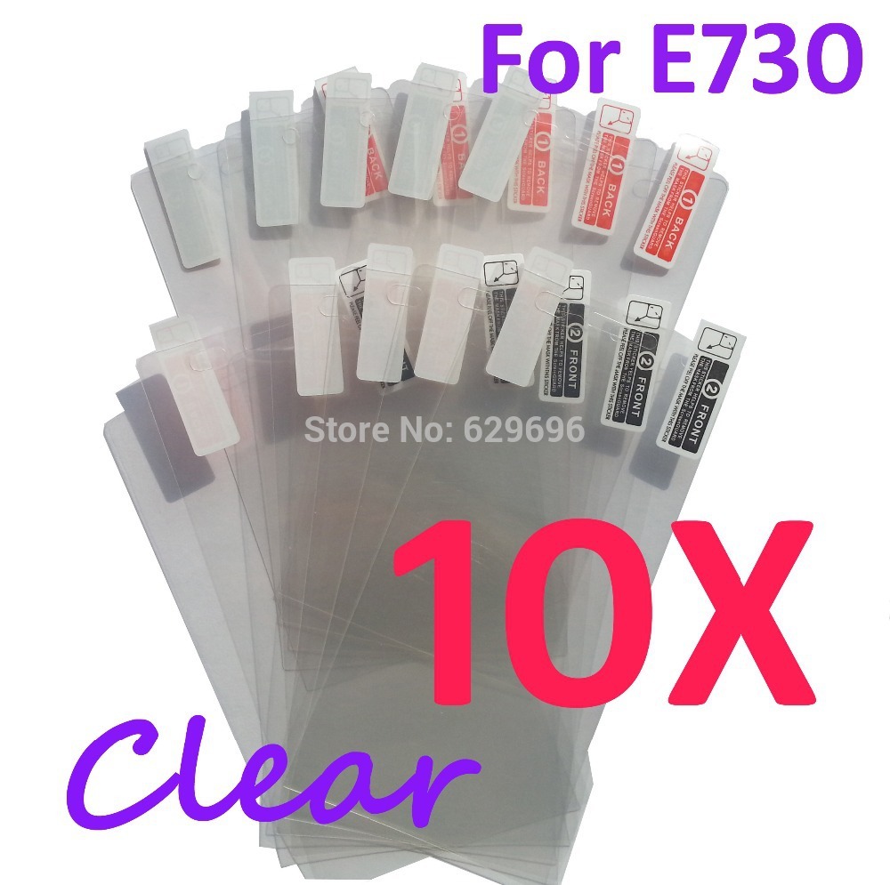 10pcs Ultra Clear screen protector anti glare phone bags cases protective film For LG E730 Optimus