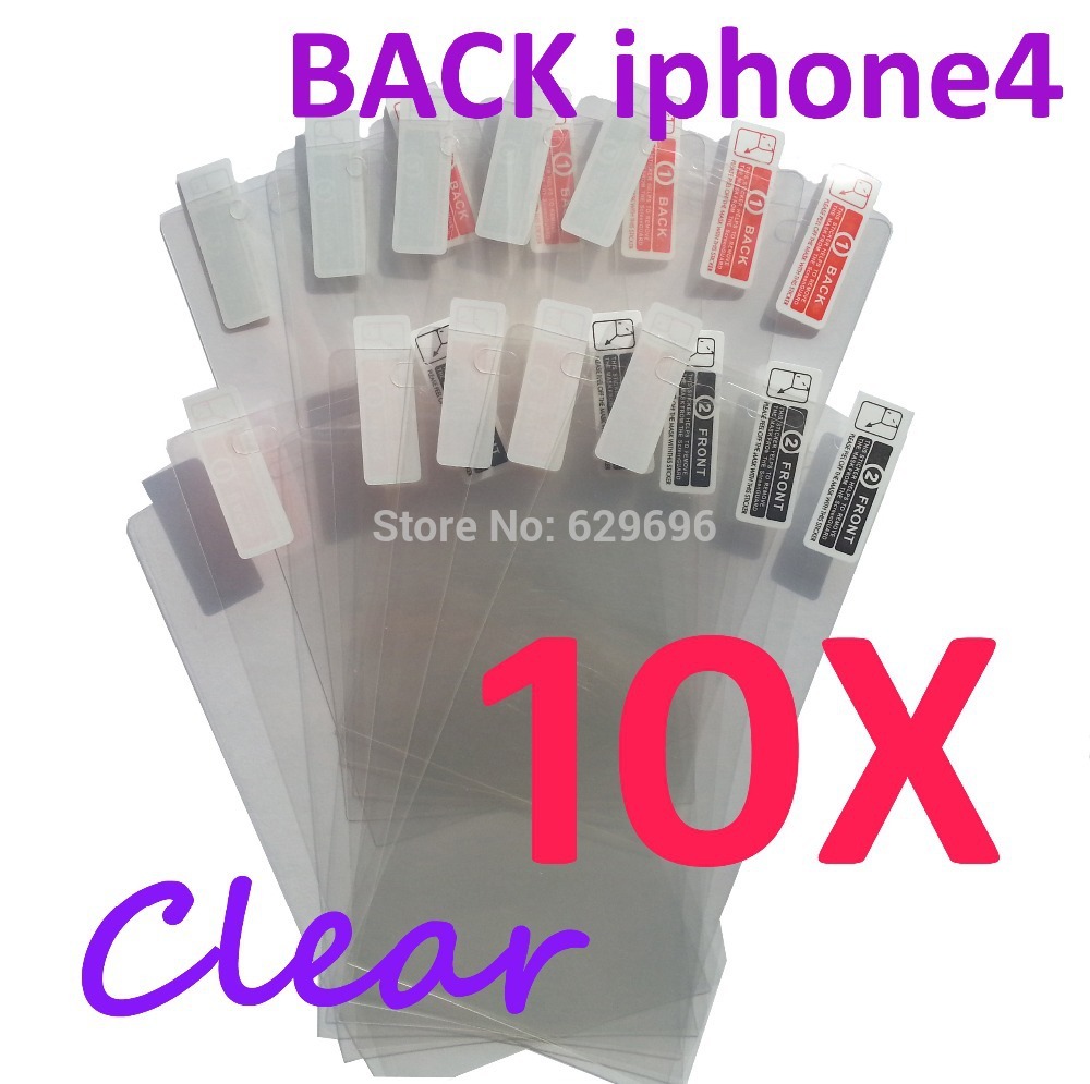 10pcs Ultra Clear screen protector anti glare phone bags cases protective film For Apple iphone4 4S