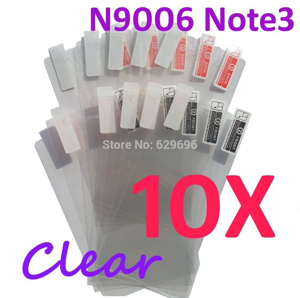 10pcs Ultra Clear screen protector anti glare phone bags cases protective film For Samsung N9006 Note3