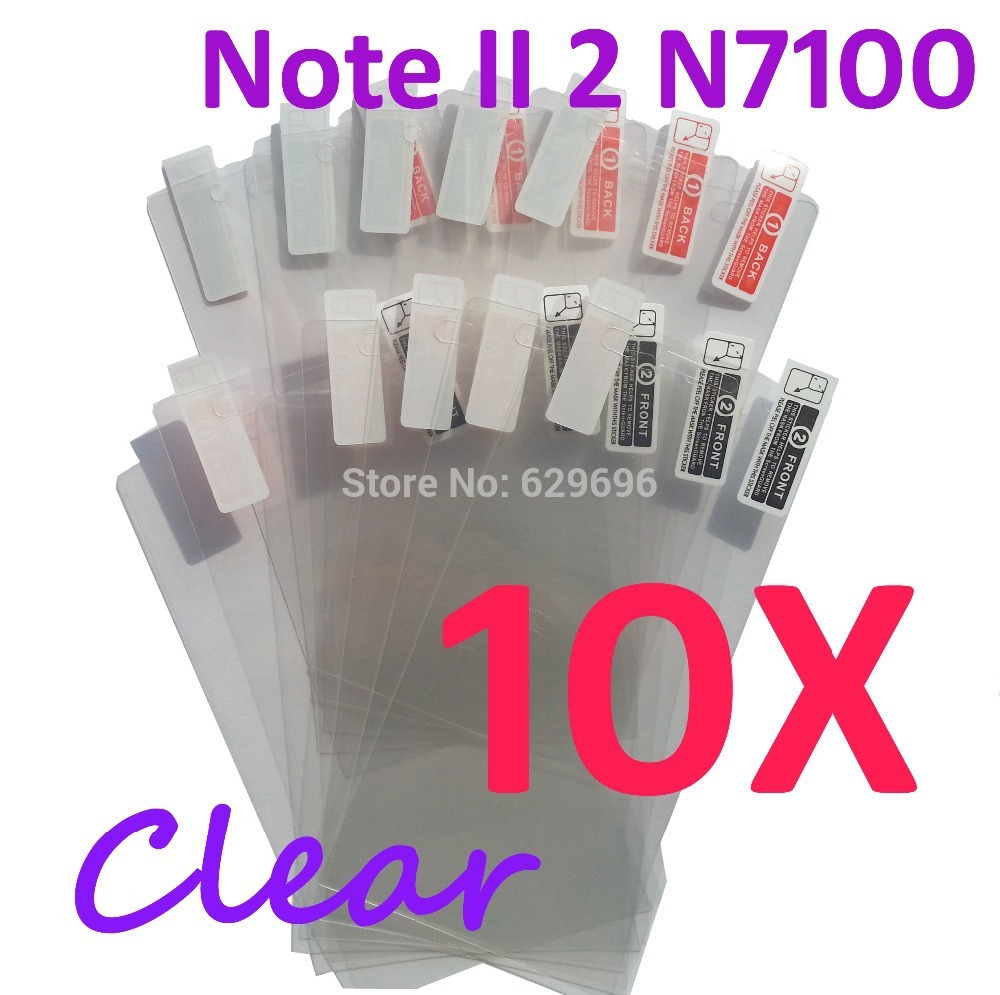 10pcs Ultra Clear screen protector anti glare phone bags cases protective film For Samsung GALAXY Note