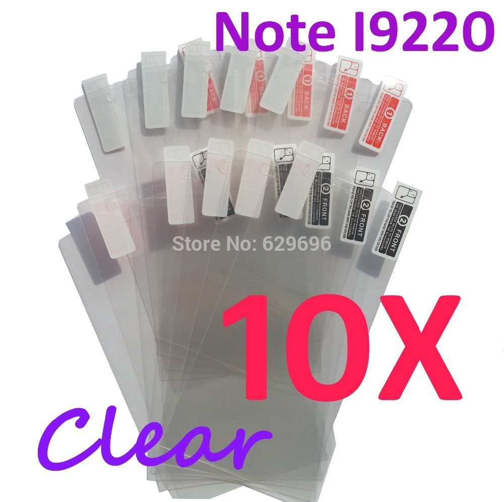 10pcs Ultra Clear screen protector anti glare phone bags cases protective film For Samsung GALAXY Note