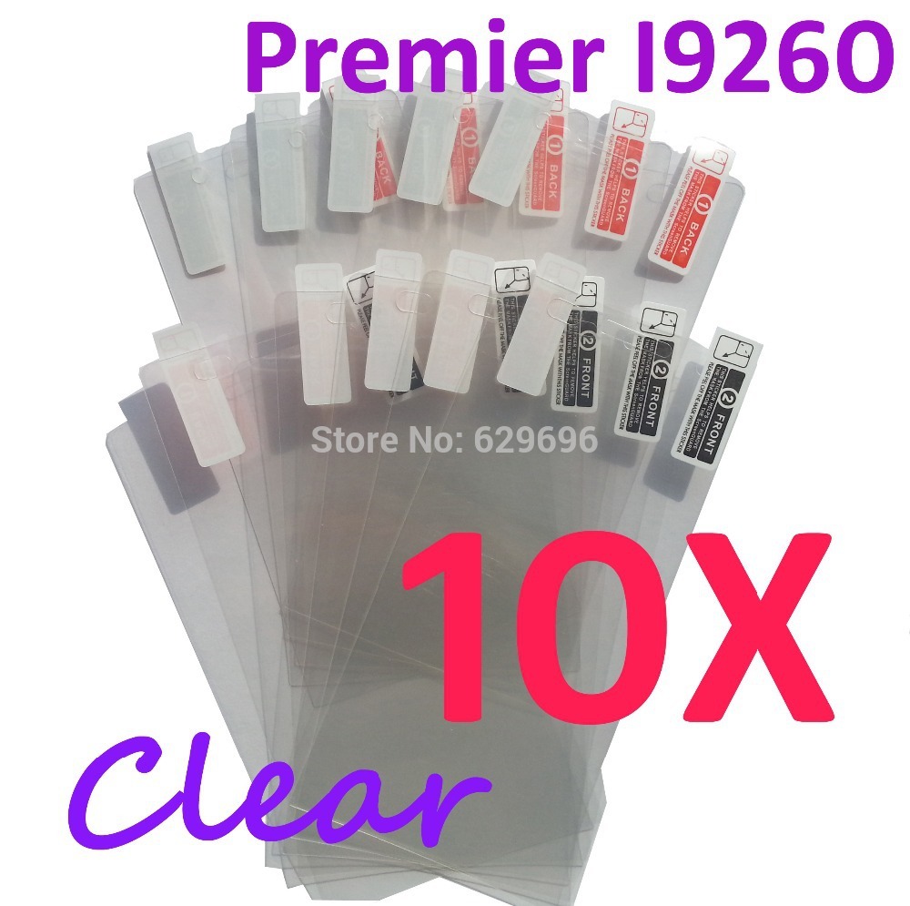 10pcs Ultra Clear screen protector anti glare phone bags cases protective film For Samsung GALAXY Premier