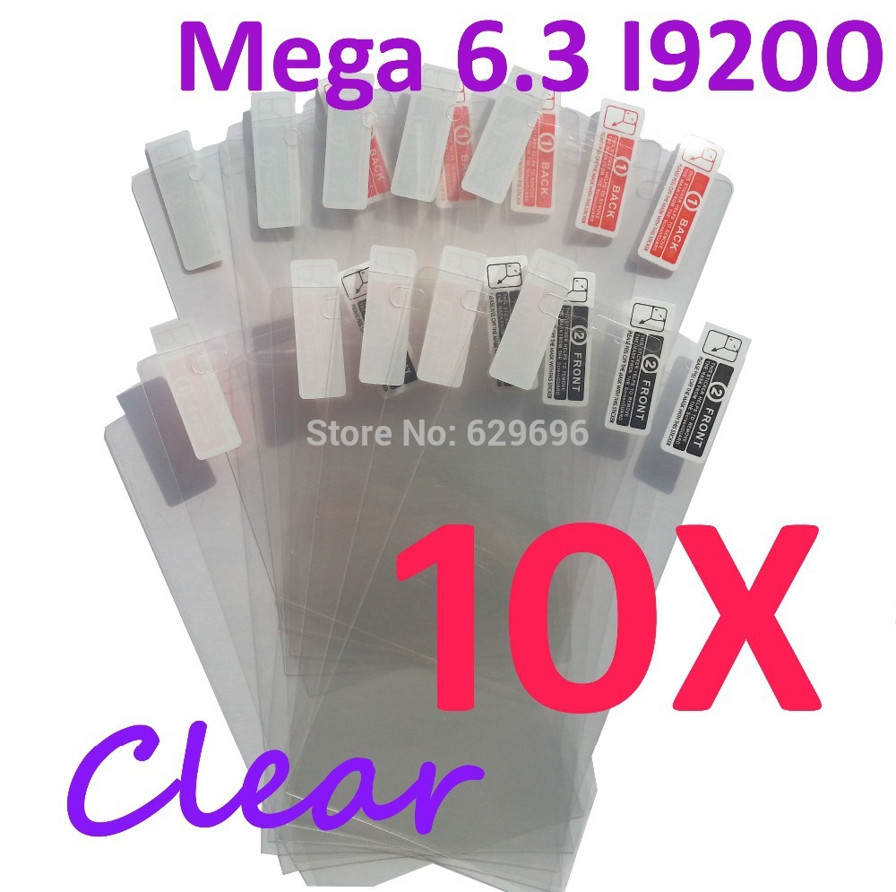 10pcs Ultra Clear screen protector anti glare phone bags cases protective film For Samsung Galaxy Mega