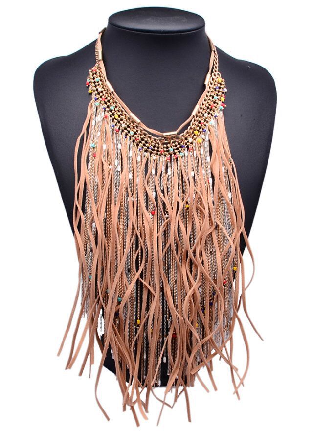 2015 New Multi Fashion Layer Statement Crystal Necklace pendants ZA Brand Choker Collar Wholesale Tassel Rope
