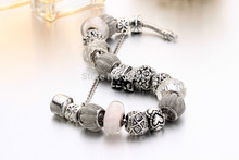 19 20cm Silver Beads Bracelet High Quality with a beautiful gift bag