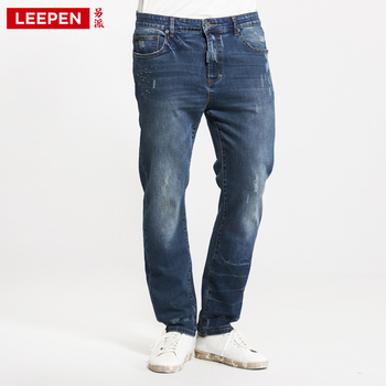 Leepen джинсы LP4009-Elastic джинсы. тонкий прямой стиль. весна новое поступление. мода царапины джинсы. размер 30-52