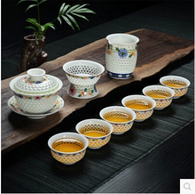 9pcs 1serving cup 1gaiwan 1tea strainer 6teacups Jingdezhen ceramic tea set japanese bone china tea set