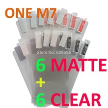12PCS Total 6PCS Ultra CLEAR + 6PCS Matte Screen protection film Anti-Glare Screen Protector For HTC ONE M7 802d