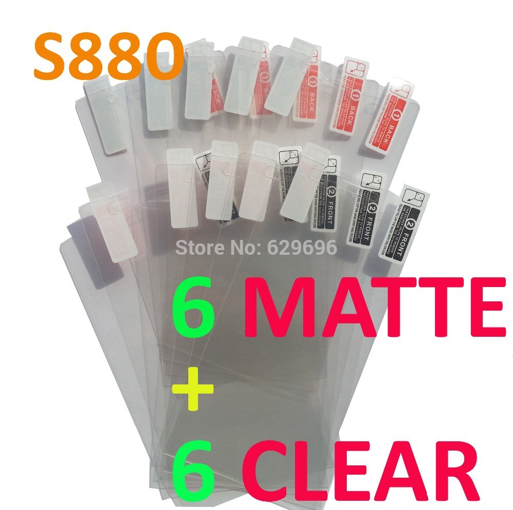 6pcs Clear 6pcs Matte protective film anti glare phone bags cases screen protector For Lenovo S880