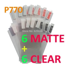 6pcs Clear 6pcs Matte protective film anti glare phone bags cases screen protector For Lenovo P770
