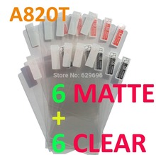 6pcs Clear 6pcs Matte protective film anti glare phone bags cases screen protector For Lenovo A820T