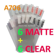 6pcs Clear 6pcs Matte protective film anti glare phone bags cases screen protector For Lenovo A706