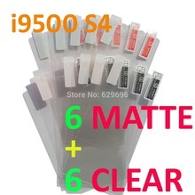 6pcs Clear 6pcs Matte protective film anti glare phone bags cases screen protector For Samsung i9500