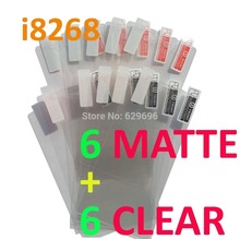 12PCS Total 6PCS Ultra CLEAR + 6PCS Matte Screen protection film Anti-Glare Screen Protector For Samsung i8268