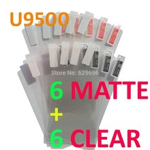 6pcs Clear 6pcs Matte protective film anti glare phone bags cases screen protector For Huawei U9500
