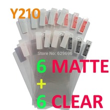 12PCS Total 6PCS Ultra CLEAR + 6PCS Matte Screen protection film Anti-Glare Screen Protector For Huawei Y210