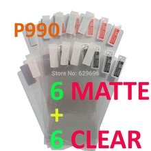 6pcs Clear 6pcs Matte protective film anti glare phone bags cases screen protector For LG P990