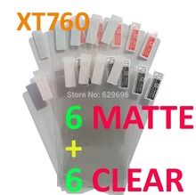 6pcs Clear 6pcs Matte protective film anti glare phone bags cases screen protector For Motorola XT760