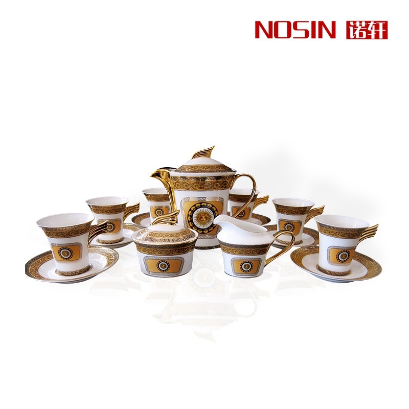 European creative ceramic coffee drinkware Royal bone china coffee cup 17pcs set Christmas Gift teacup coffee
