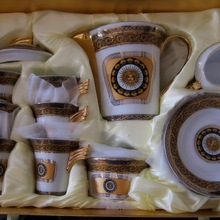 European creative ceramic coffee drinkware Royal bone china coffee cup 17pcs set Christmas Gift teacup coffee