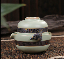 2pcs 1teapot 1teacup Korean style Ceramic tea kettle kung fu tea set vintage tea cup quick