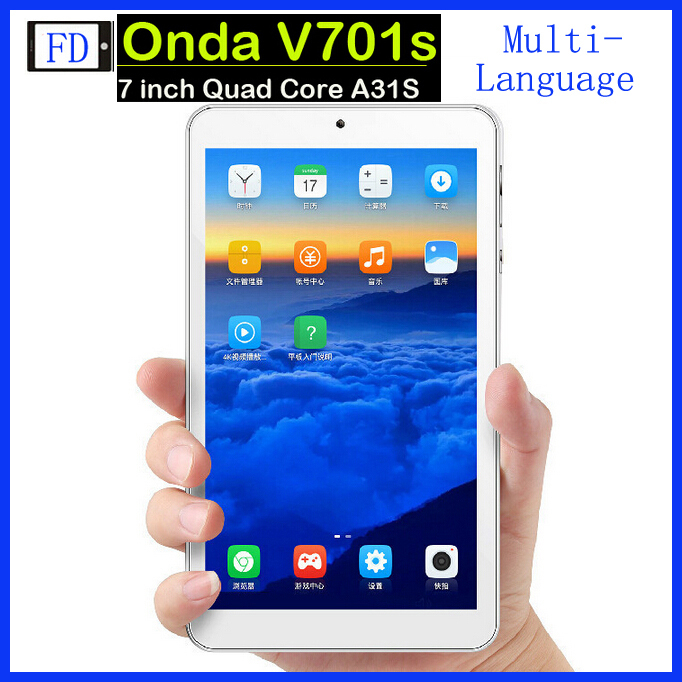 Hi Q Stabilize Multi Language Tablet pc Onda V701s Quad Core 7 inch 1024x600 screen Allwinner
