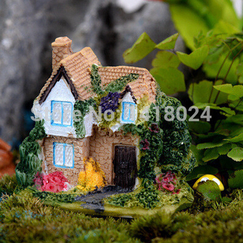 Продажа 4 конструкции вилла здание смолы ремесла дом сад миниатюры гном микро пейзаж декор бонсай для домашнего декора DIY