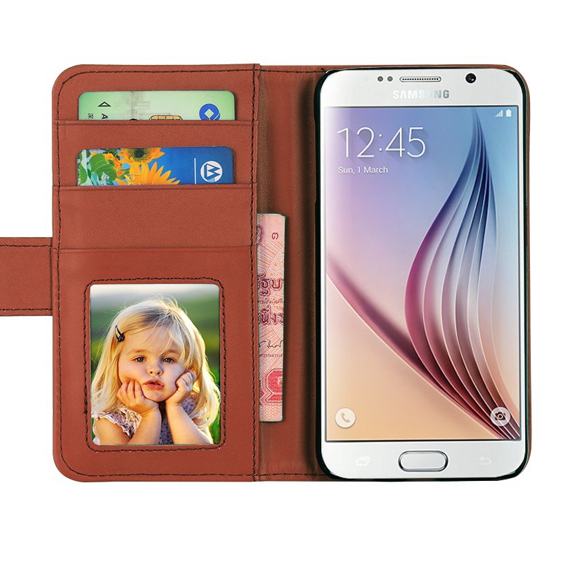 Retro Wallet Stand PU Leather Case for Samsung Galaxy S6 G920 Flip With Card Slot Photo