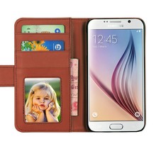 Fashion Wallet Flip PU Leather Case for Samsung Galaxy S6 G920 Phone Accessories Bags With Card Slot & Photo Frame Stand For S6