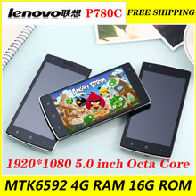 Original Lenovo P780C 4G RAM MTK6595 Octa Core 3.5GHz 13.0MP 5.0″ 1920*1080 dual SIM Android 4.4 mobile phone free shipping