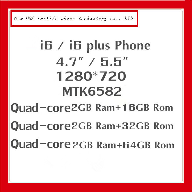 OIriginal Goophone MTK6582 Phone i6 i6 Plus 2GB Ram Quad core 13MP 4 7 5 5