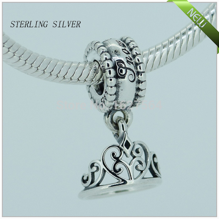 Fits Pandora bracelets Snow White Tiara Silver Charms With Cubic Zircon New 100 925 Sterling Silver