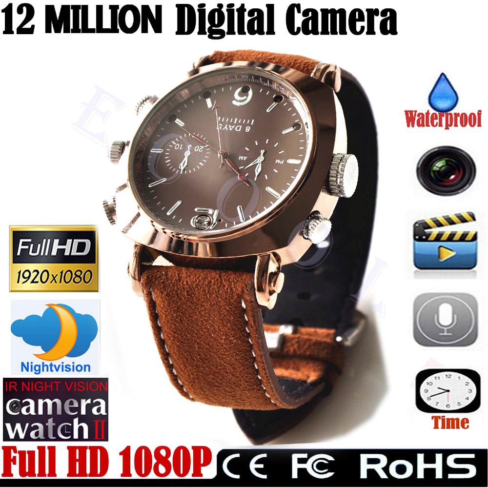 Digital Camera 12 Million Full HD 1920 1080P IR Night Vision Py WristWatch Sp Watch Watches