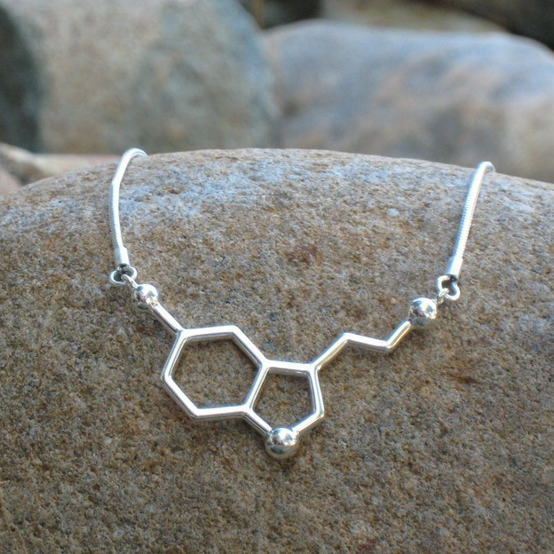 Dopamine Molecular Science Students Necklace Equation Chemical Structure Formula Love Necklace