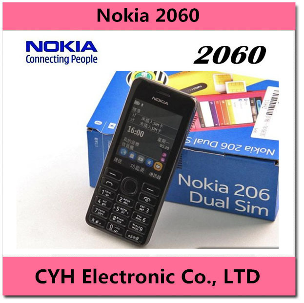 Original unlocked phone Nokia 206 Nokia 2060 mobile phone MP3 Playback 1 3MP Camera