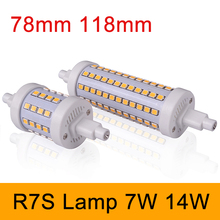 R7S LED Bulb 7W 14W SMD2835 85 265V Dimmable 78mm 118mm LED Lamp Bulb R7S Light