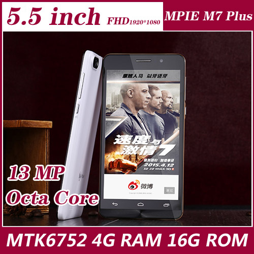 Original Smartphone MPIE M7 Plus MTK6752 64bit Octa Core 2 2GHz 4G RAM 16GB ROM13 0MP