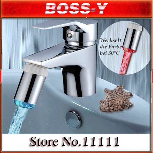 [MOQ 1pcs] 3 color LED faucet lamp.According to temperature change color. As Seen On TV free shipping(China (Mainland))